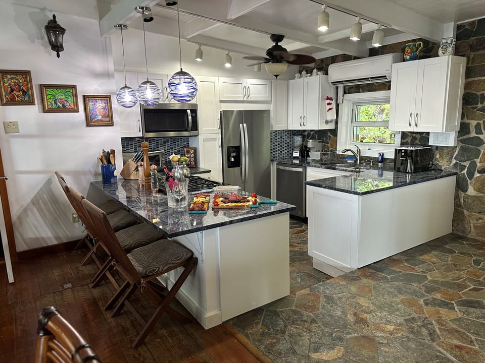 Granite Kitchen with stainless steel appliances