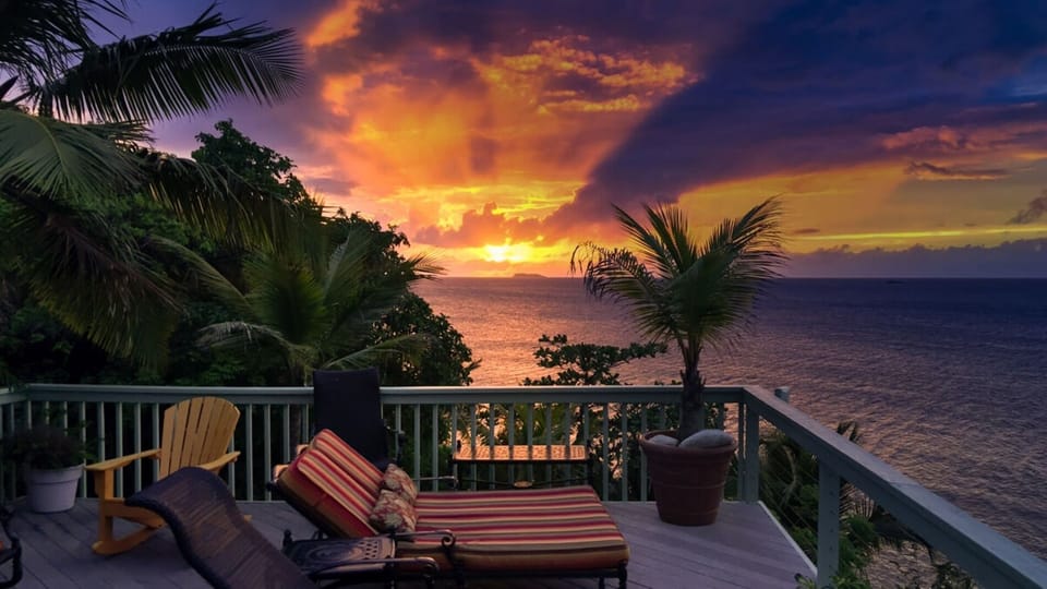 Sunset from our main house upper deck.