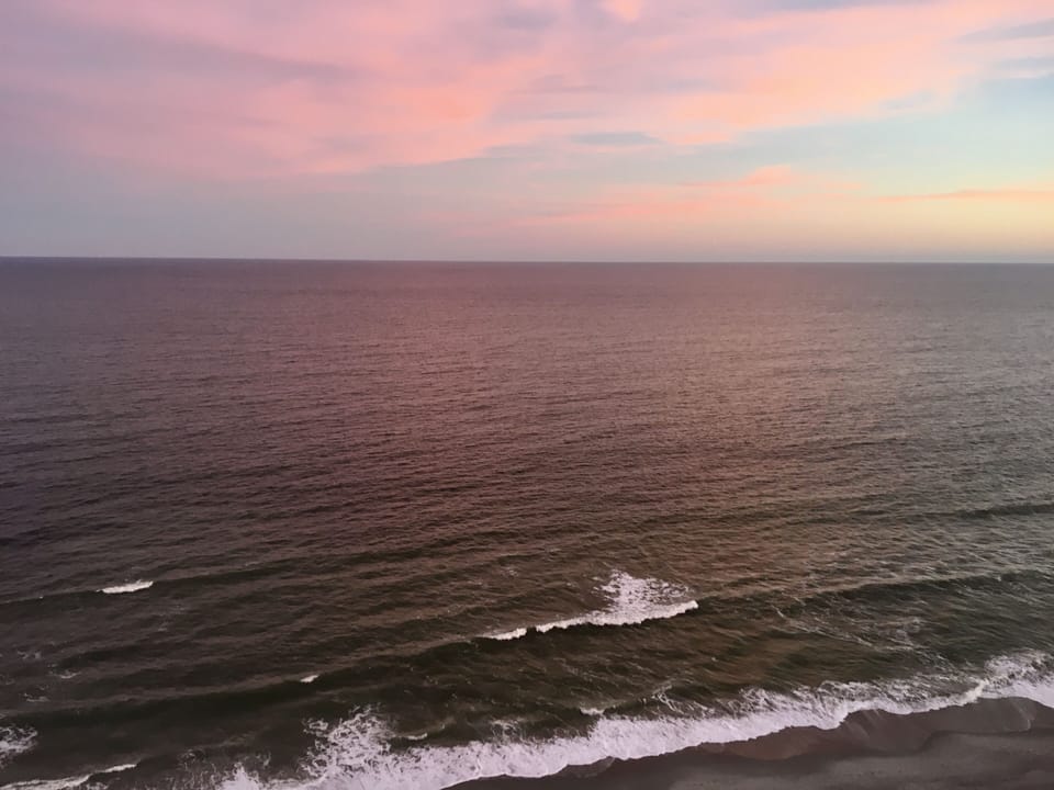 Sunset from the 24 foot balcony.
