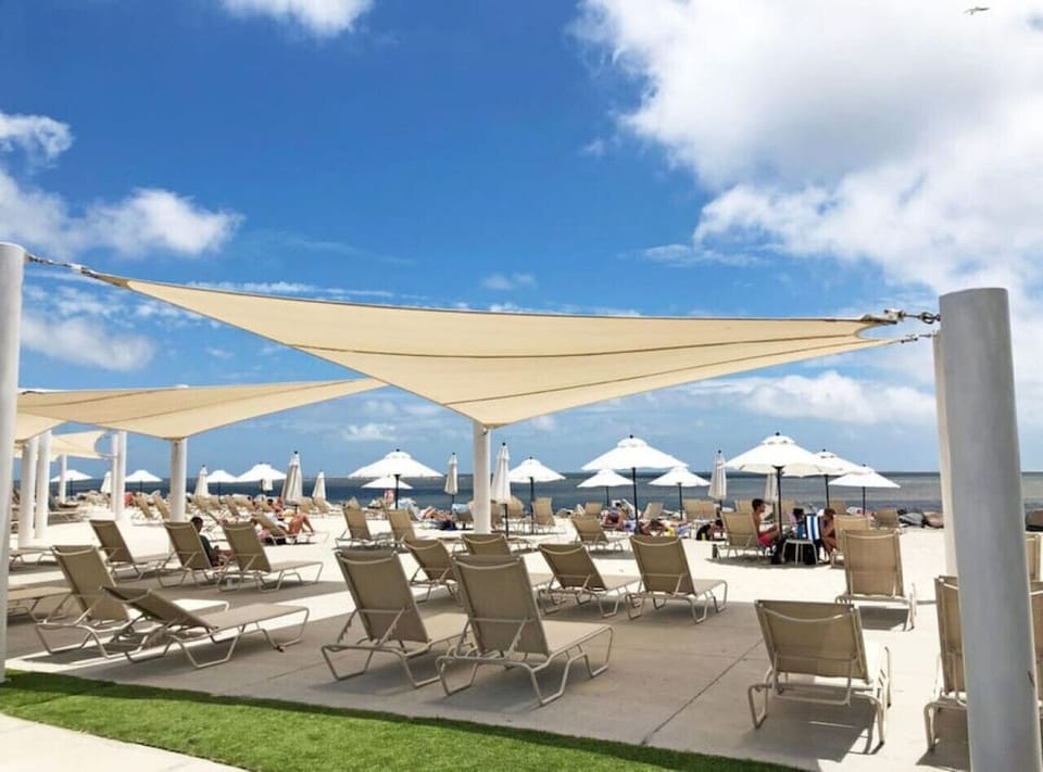 Your lounge chairs at Pelican`s nest open bar & pool