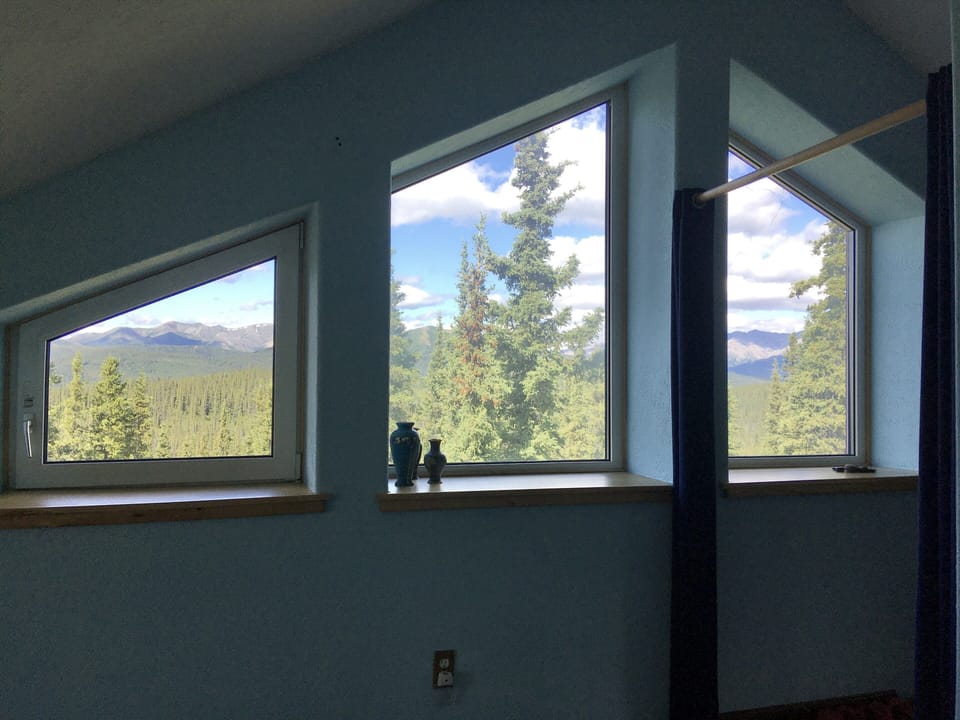 View into Denali National Park from upstairs bedroom.