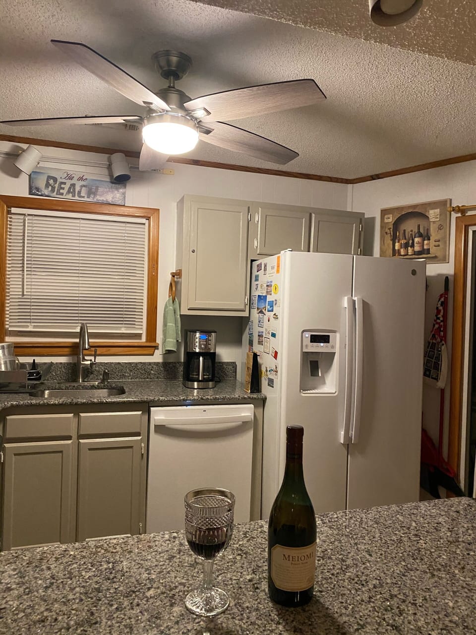 New granite countertops refrigerator dishwasher and fan! BYOB!!