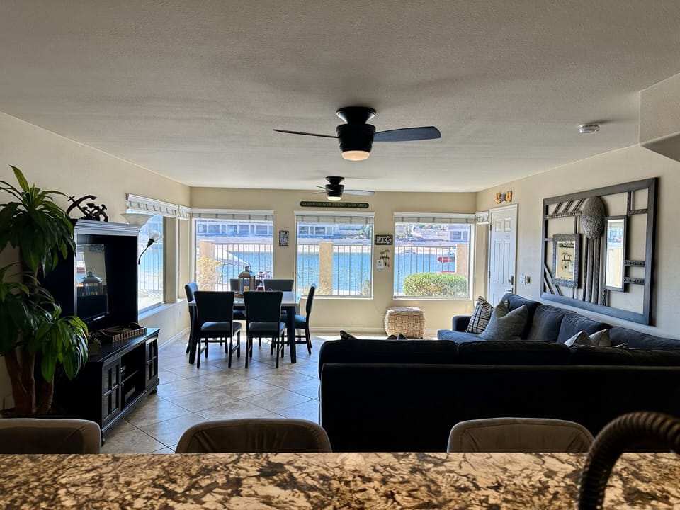 Stunning view of Lake Havasu Channel from kitchen. Dinette seats 6.