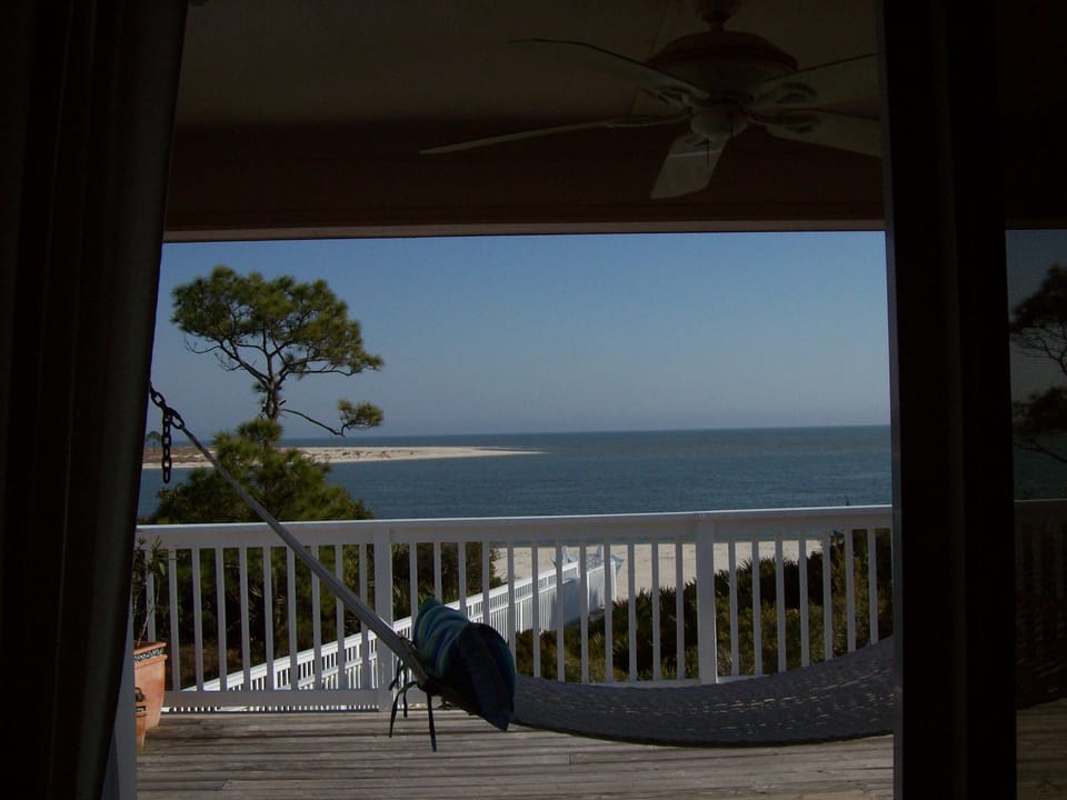 Master BR beach view from French doors to porch.