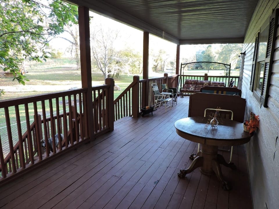 Back porch and yard