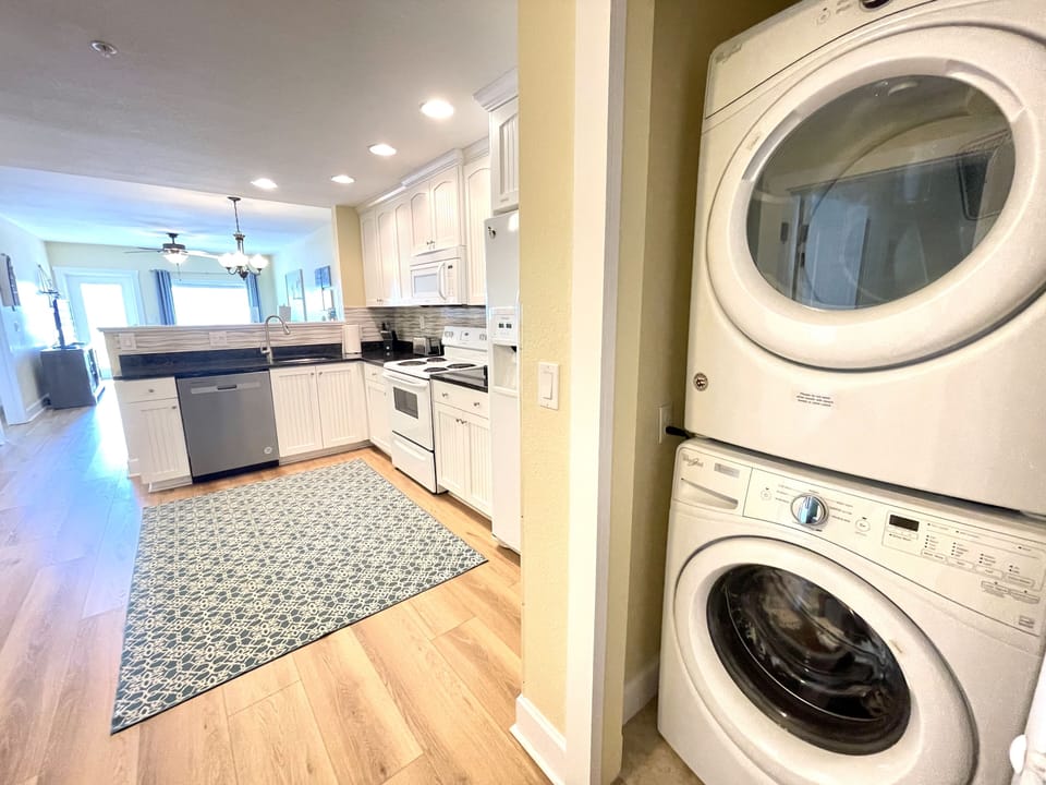 Full size washer and dryer in unit