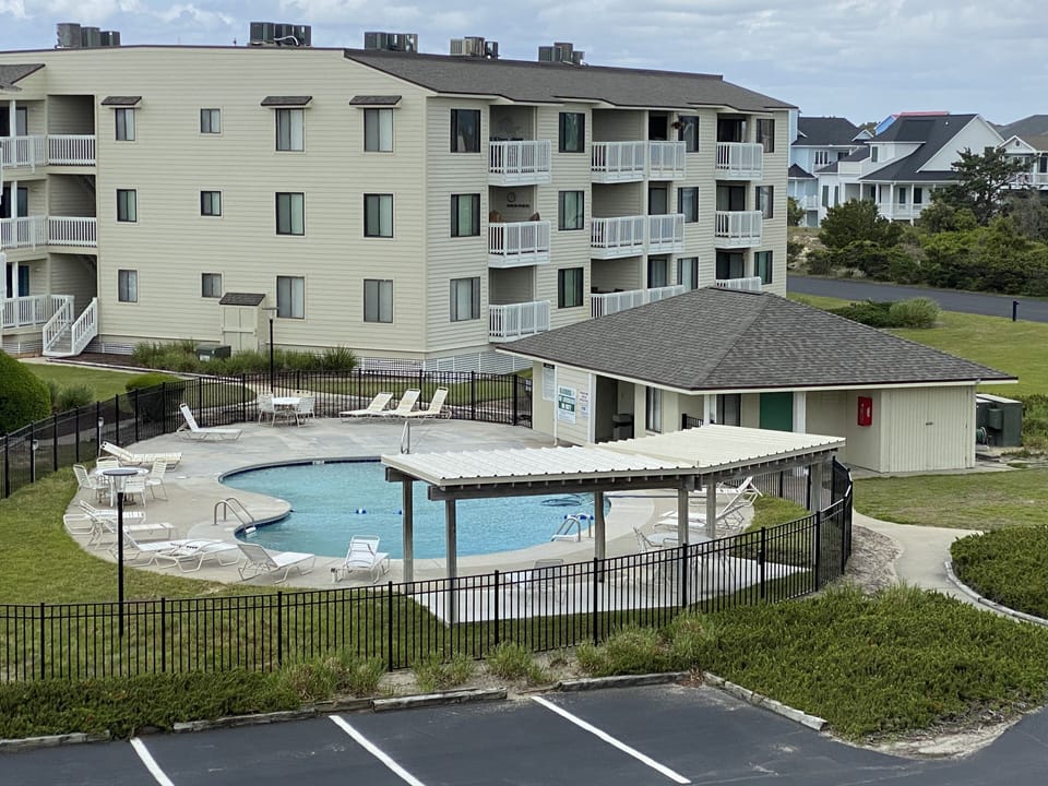 Newly updated pool area with privacy fencing
 