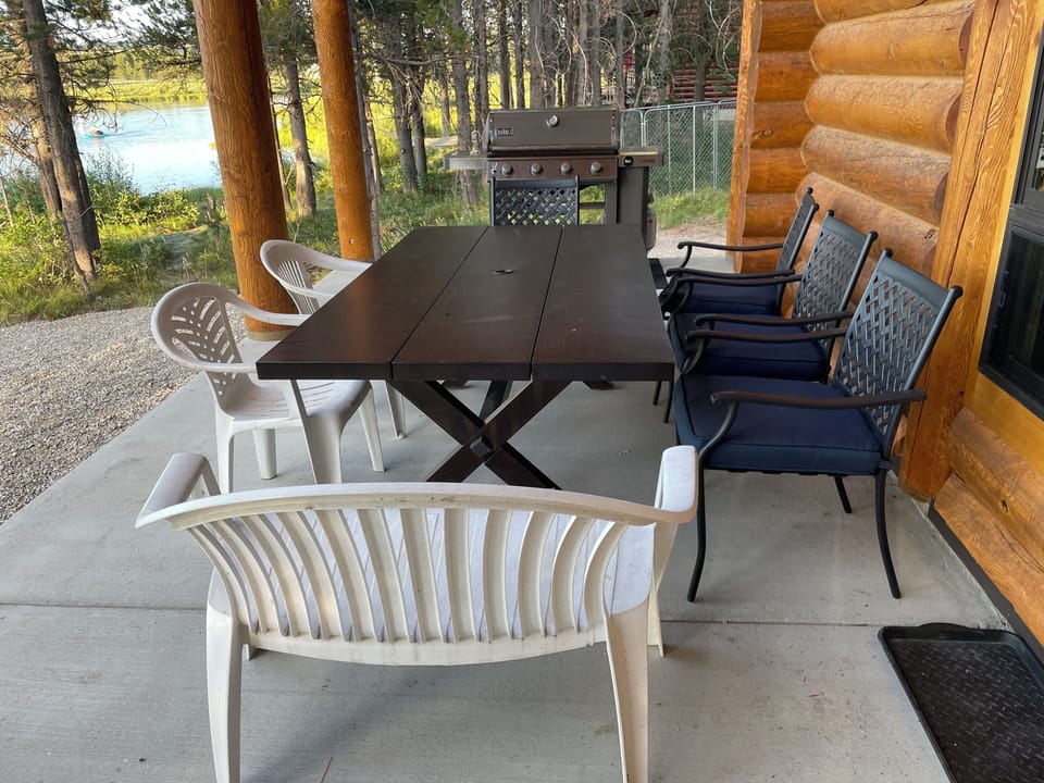 Patio table and grill