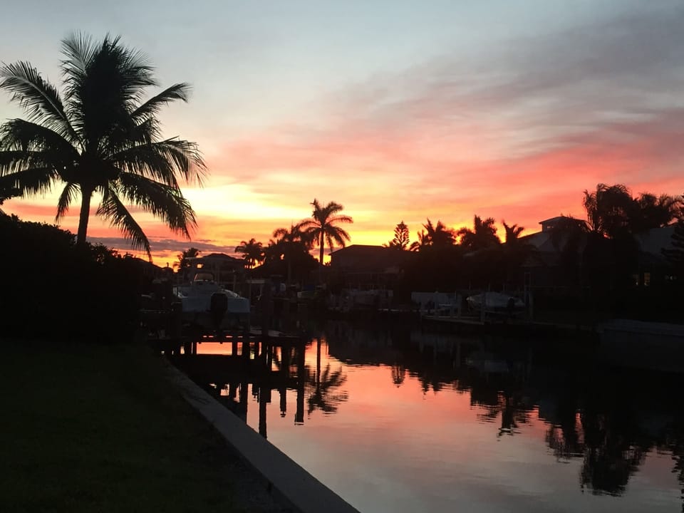 October Marco Sunrise looking down the canal from our dock!