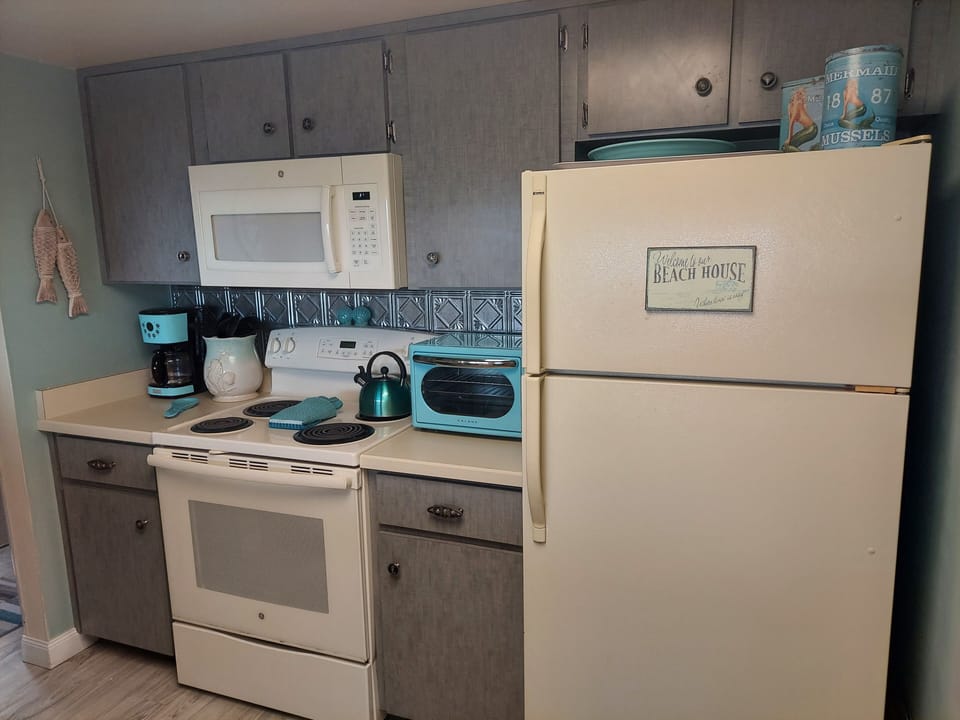 New cabinets and appliances for our guests to enjoy. 