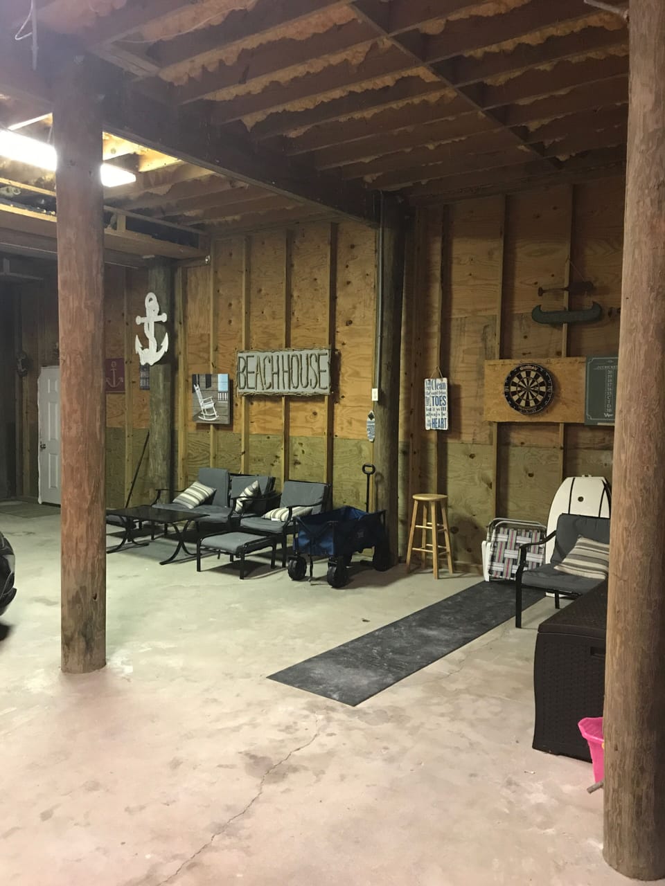 More garage space photos. BBQ is stored in garage too, wheel it outside to use.