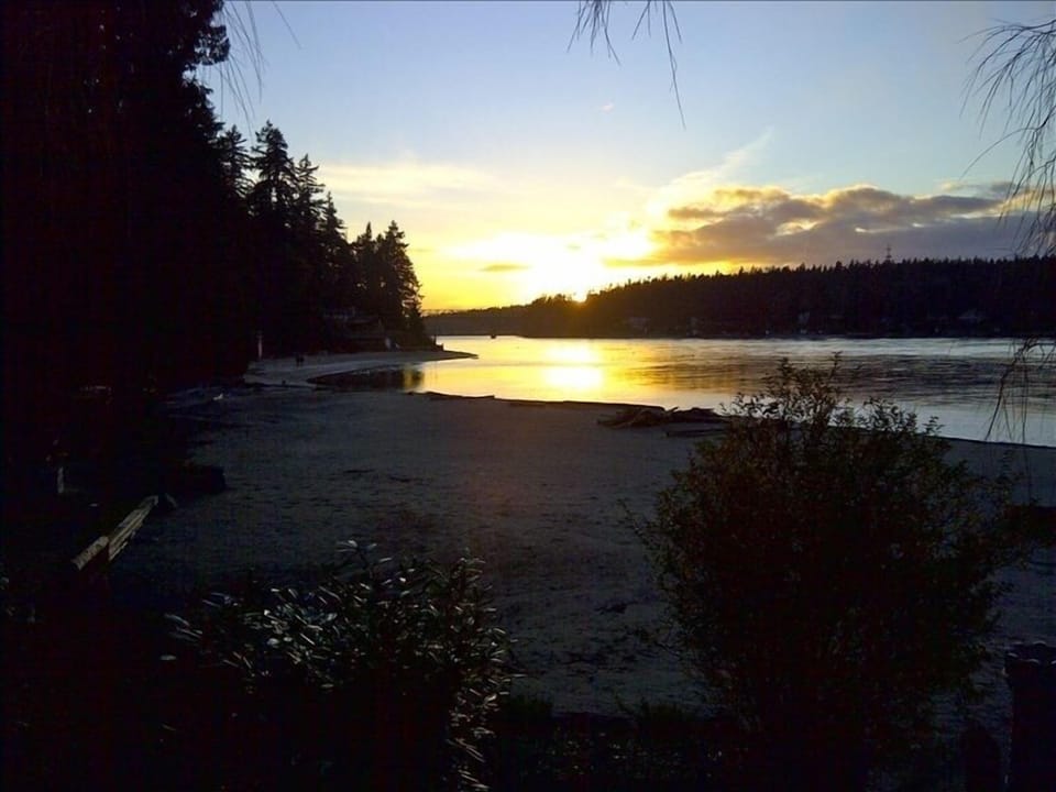 Winter sunset from the west porch