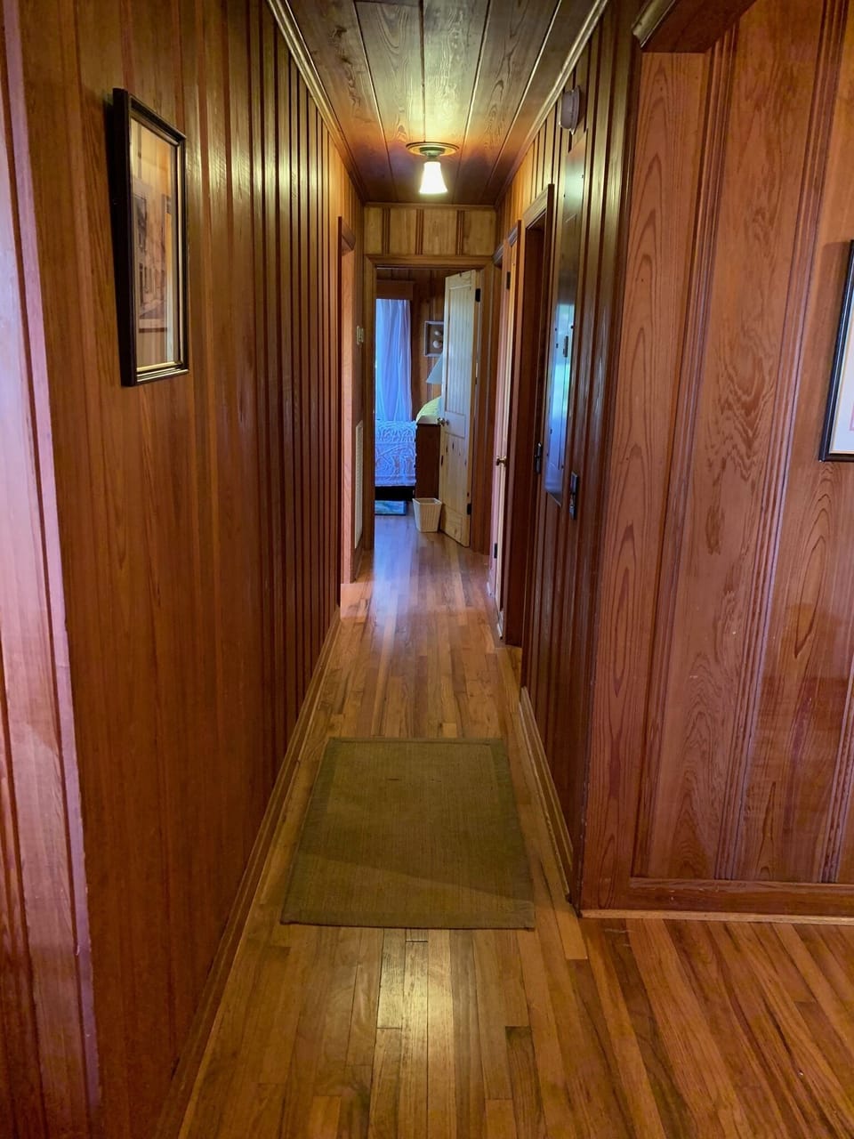 Hallway to bed and bath