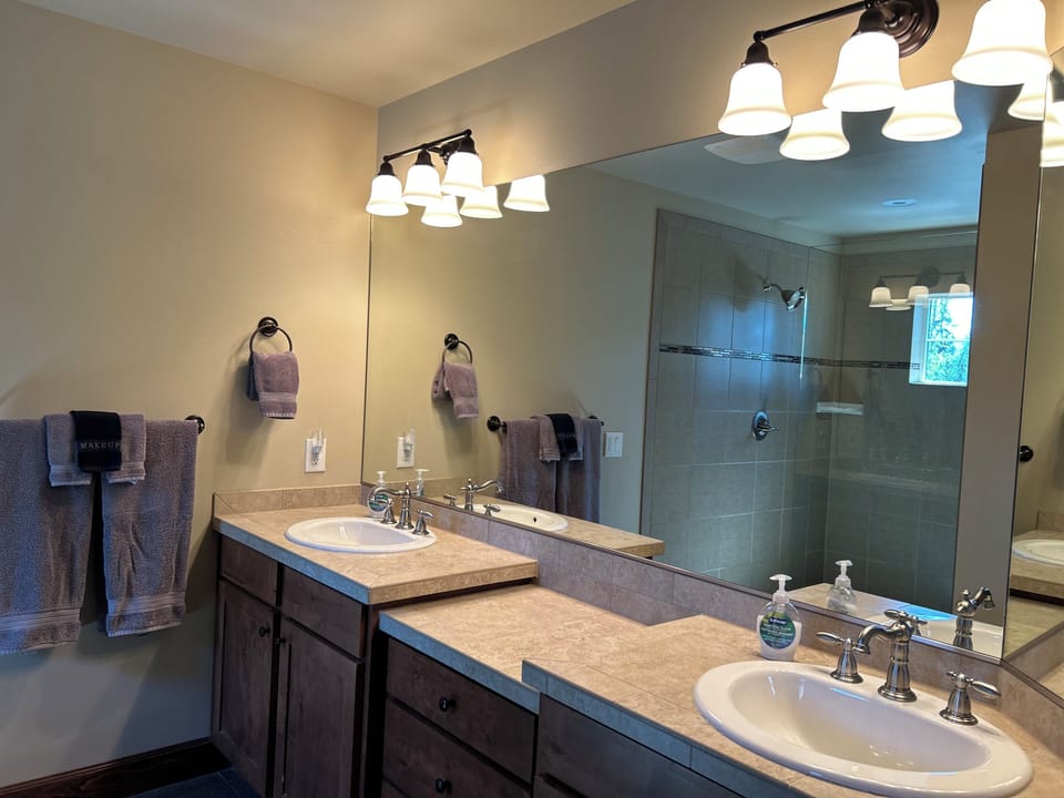 Master bathroom with walk-in shower