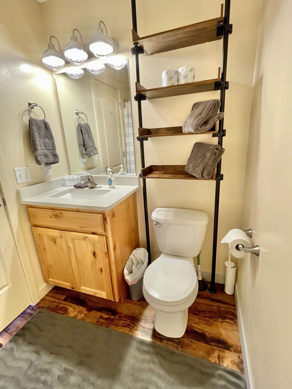 Bathroom in our primary en-suite with shower/tub combo.  