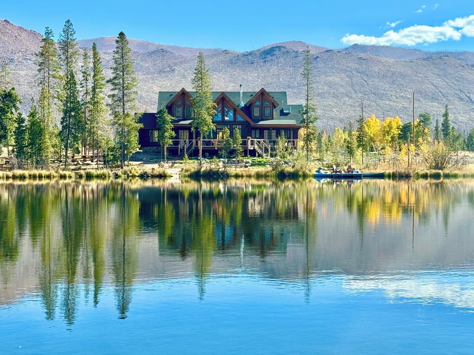 View of Twin Pines Legacy Lodge from our canoe