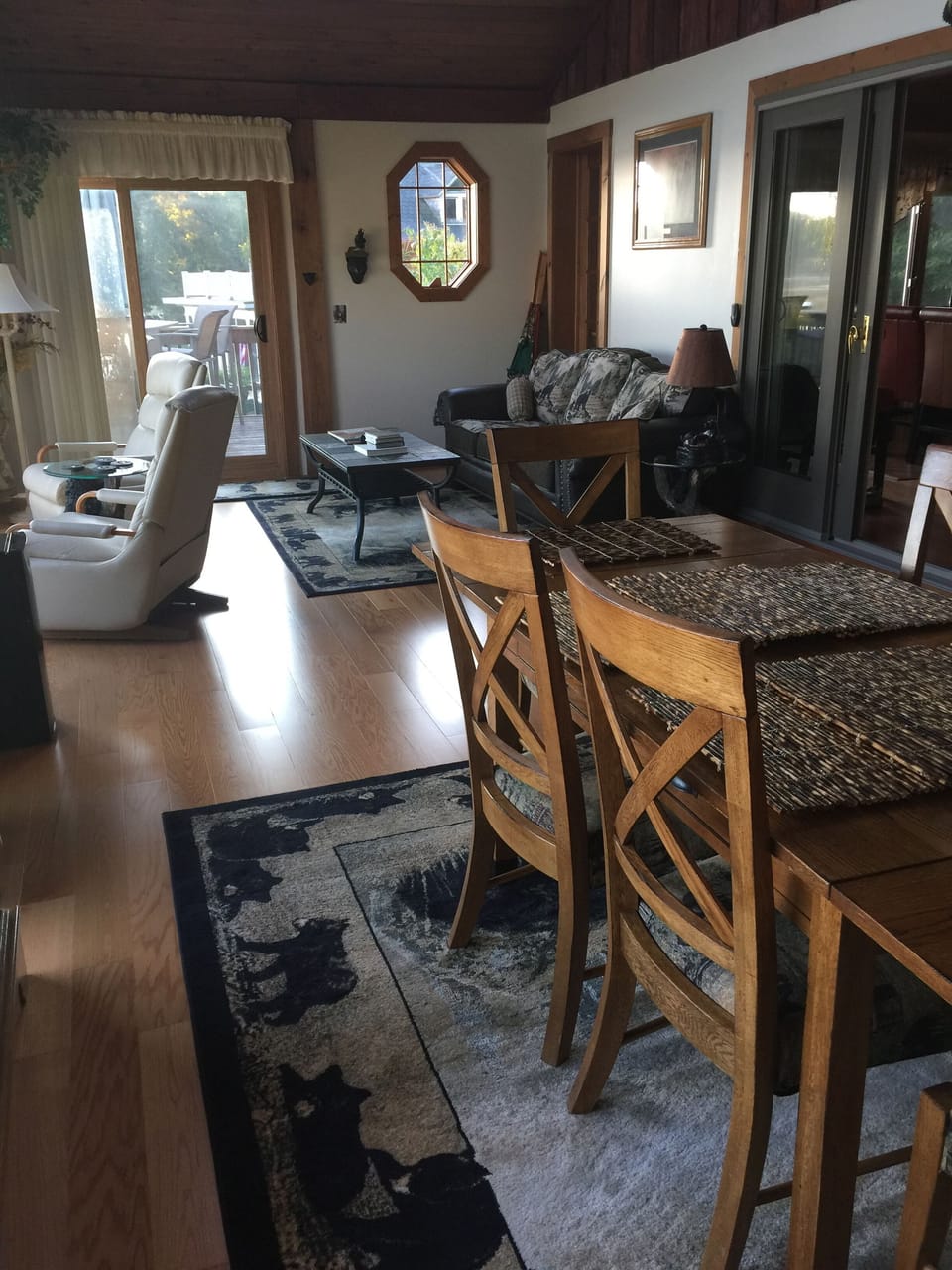 Sunroom over looking the lake, new Queen size pull out couch 