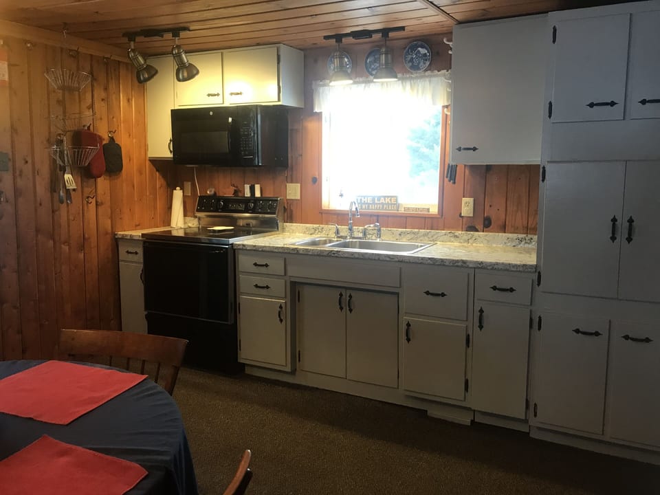 Full stocked kitchen.

