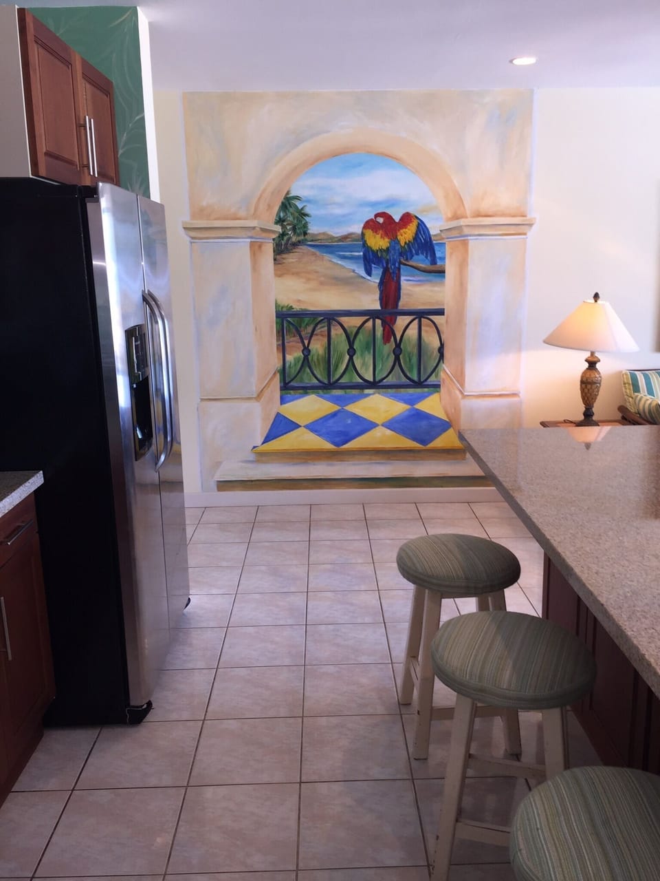 New Kitchen with granit counter tops and wood cabinets 