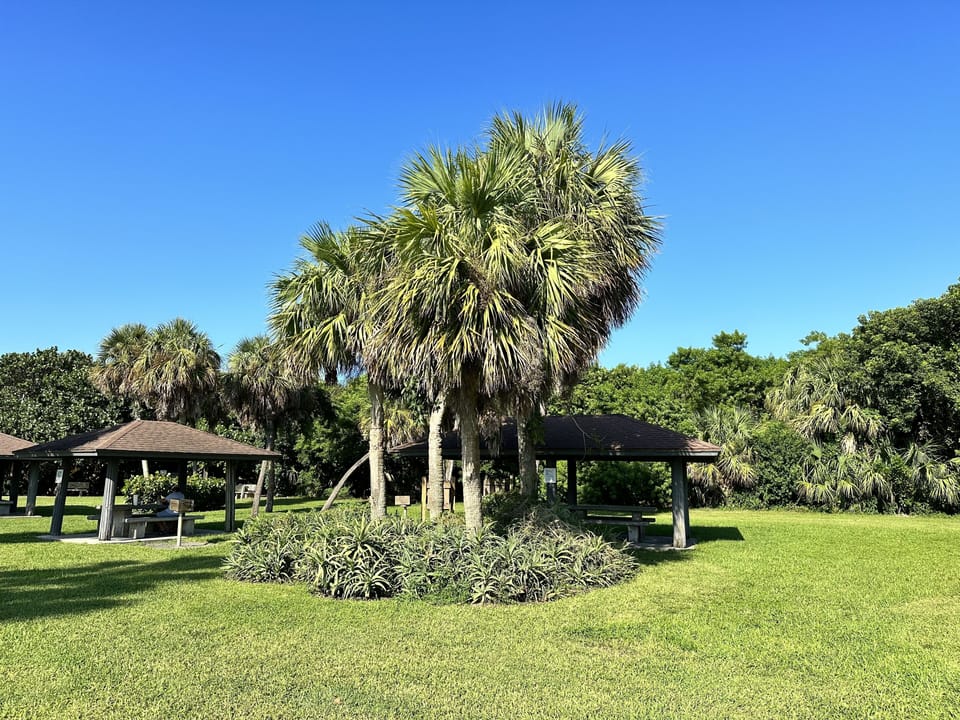 South Beach Park Charcoal BBQ Cabanas, just steps from Coral Cottage