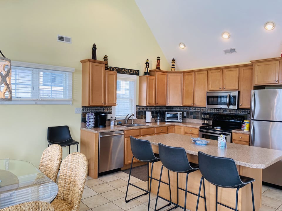 A fully stocked kitchen 