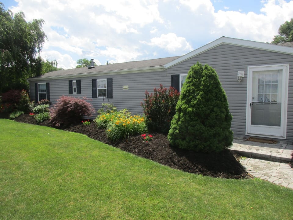 north side of house; It's what you see from the raod