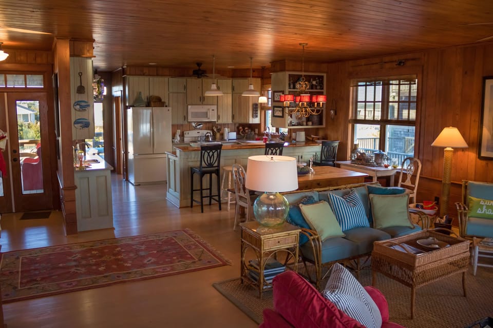 living, dining and kitchen