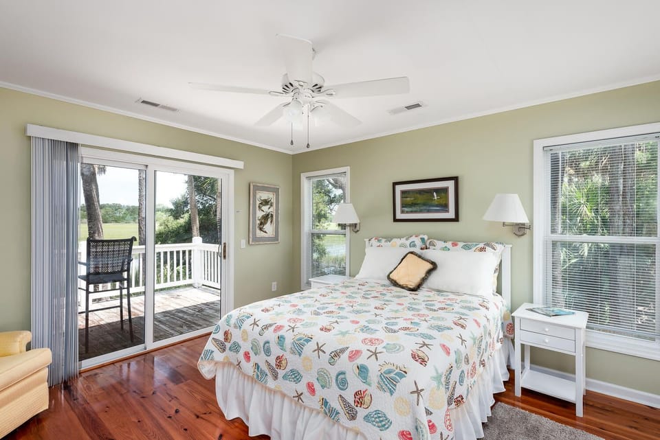 Master Bedroom w/deck over the marsh
