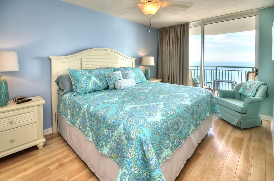 Master bedroom with slider to the balcony area