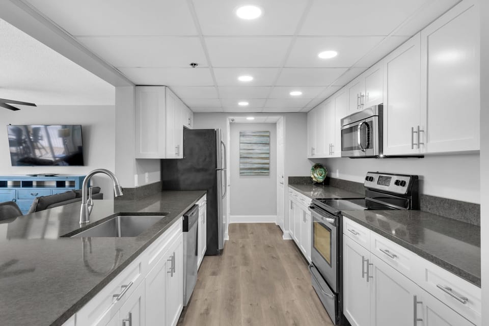 Kitchen as seen from entry area