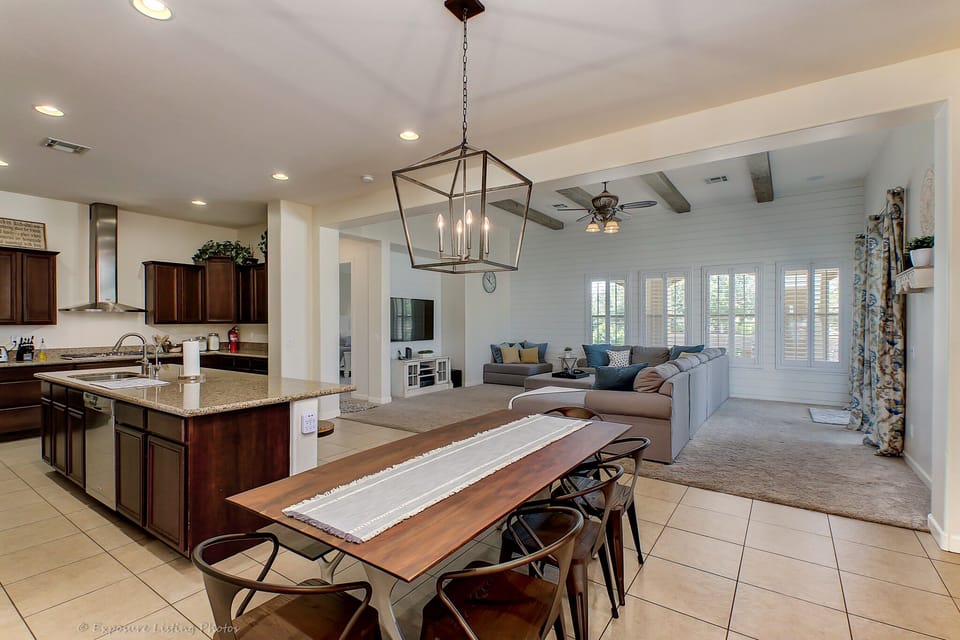 Open concept main kitchen/living space