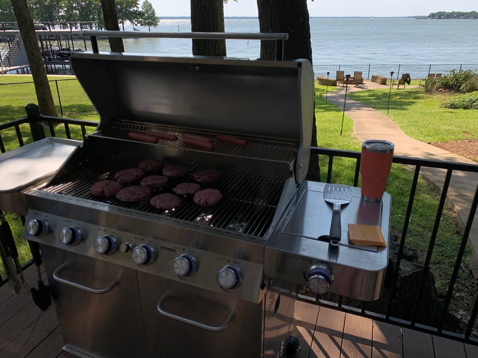Brand new grill!  Perfect for lots of burgers, hot dogs, and steaks!