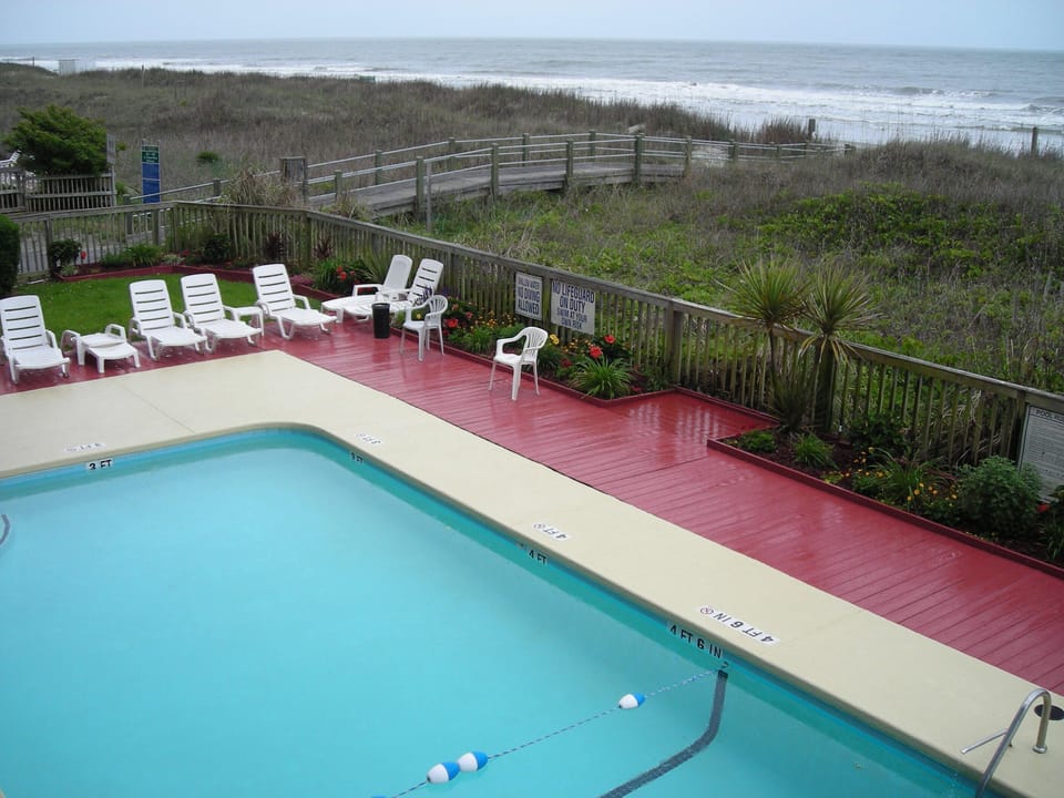 view of ocean and pool from oceanfront balcony