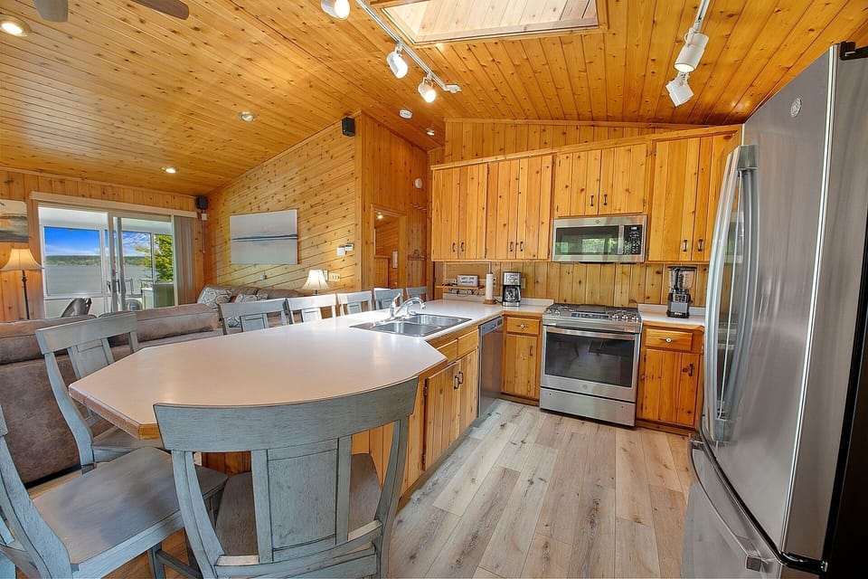 The kitchen is stocked with everything you need for cooking.
