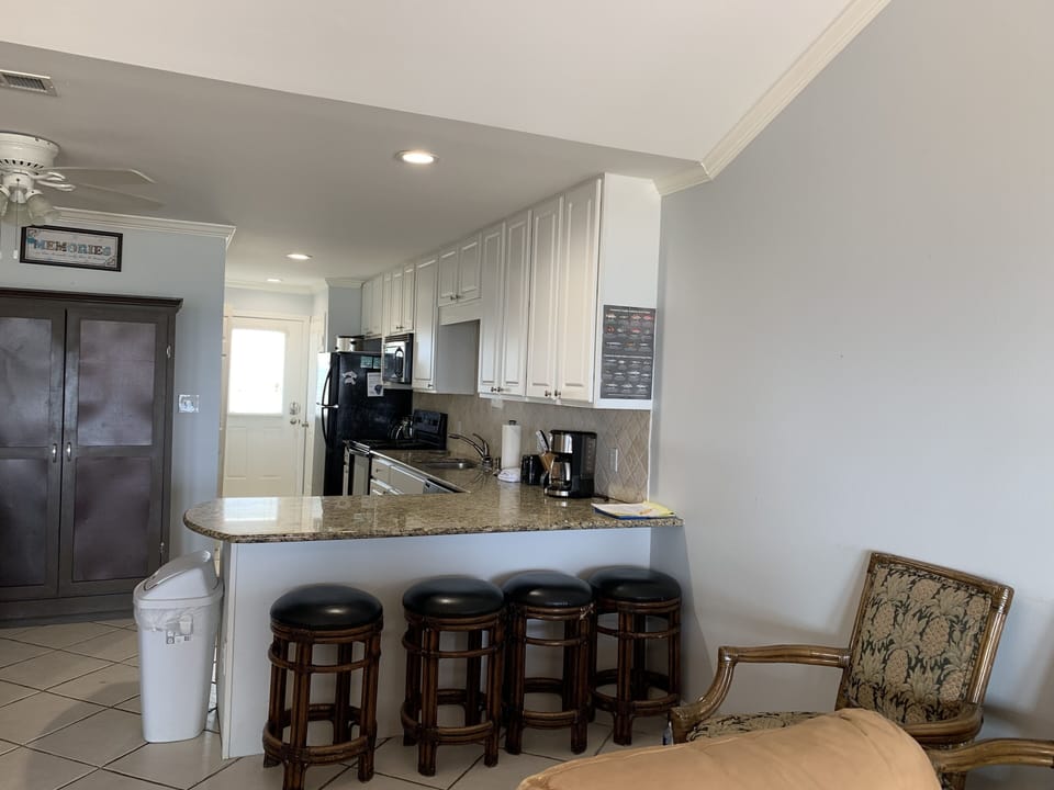 Counter with stools