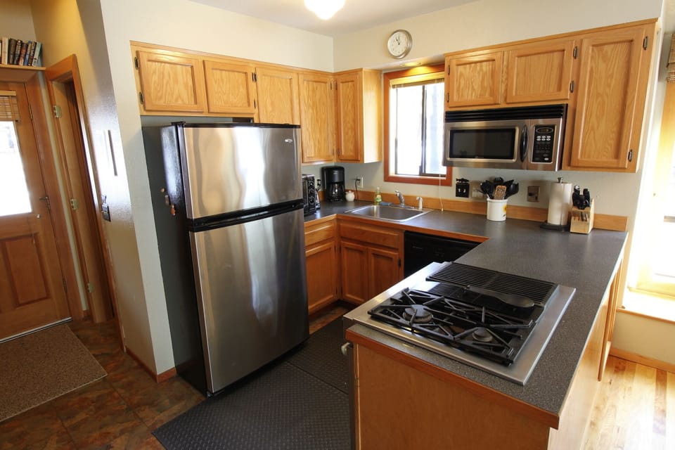Functional kitchen with everything within reach.