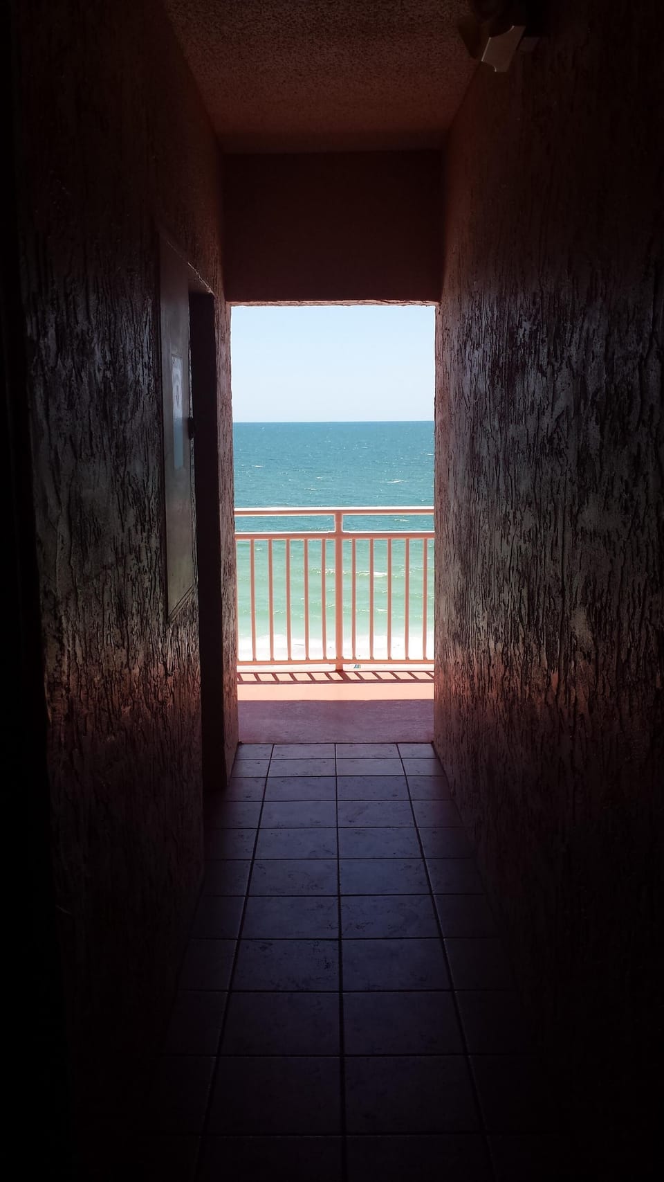 Gulf view getting off the elevator on the 5th floor! Walk closer! It's Amazing!!