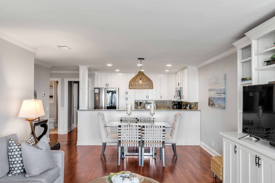 Relaxing Dining Area with open-concept layout and dining table seating