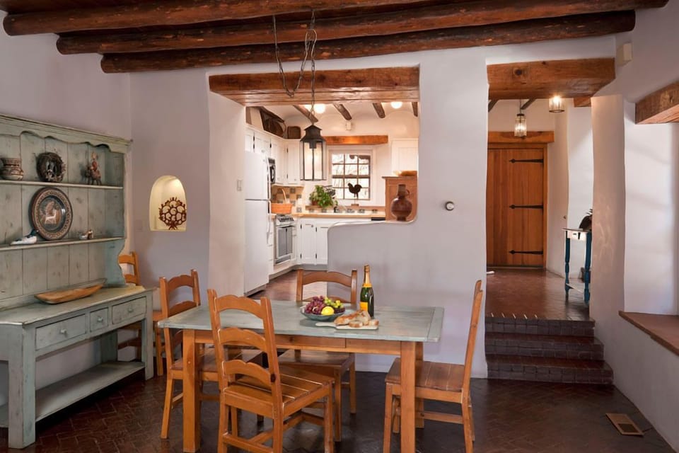 Separate dining area seats up to six.