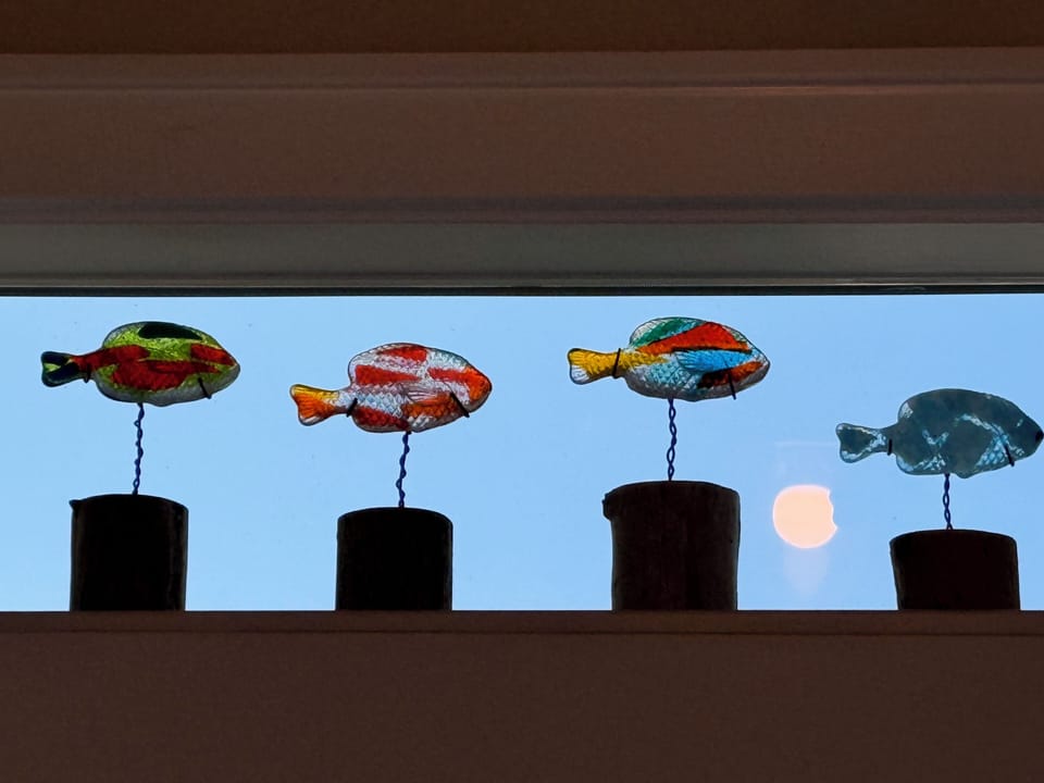 Glass art work by local artist in Salmon Creek