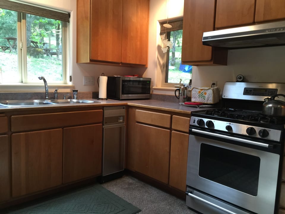 Kitchen Corner. Wonderful views from the kitchen sink & food prep area.