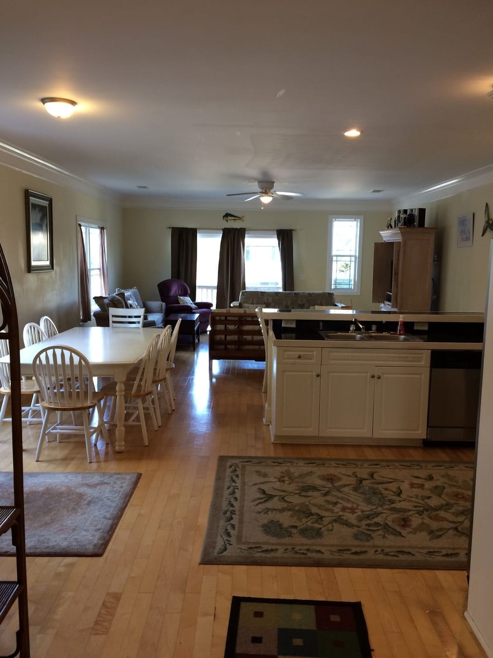View of den and balcony overlooking front yard