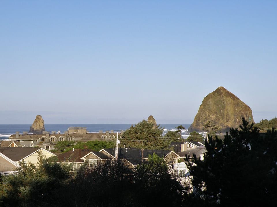 View of Haystack Rock from master Bedroom. 