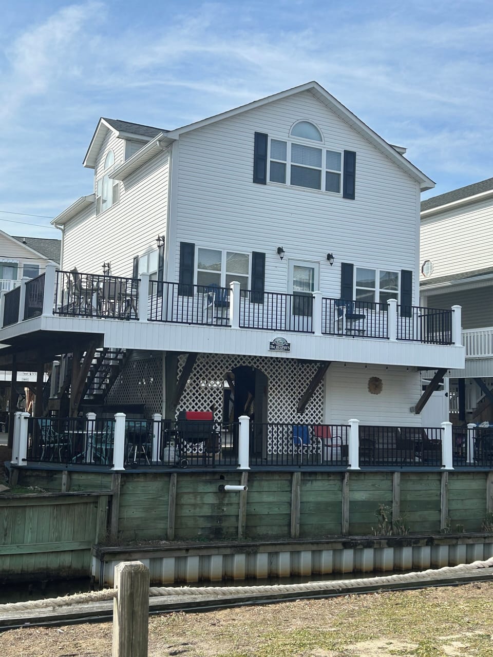 Front of house overlooks swash
