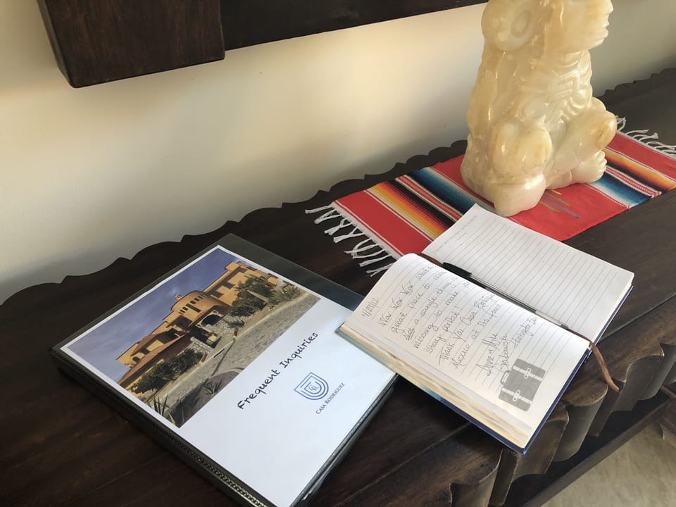 Book with information about our home and surrounding area and guest book!