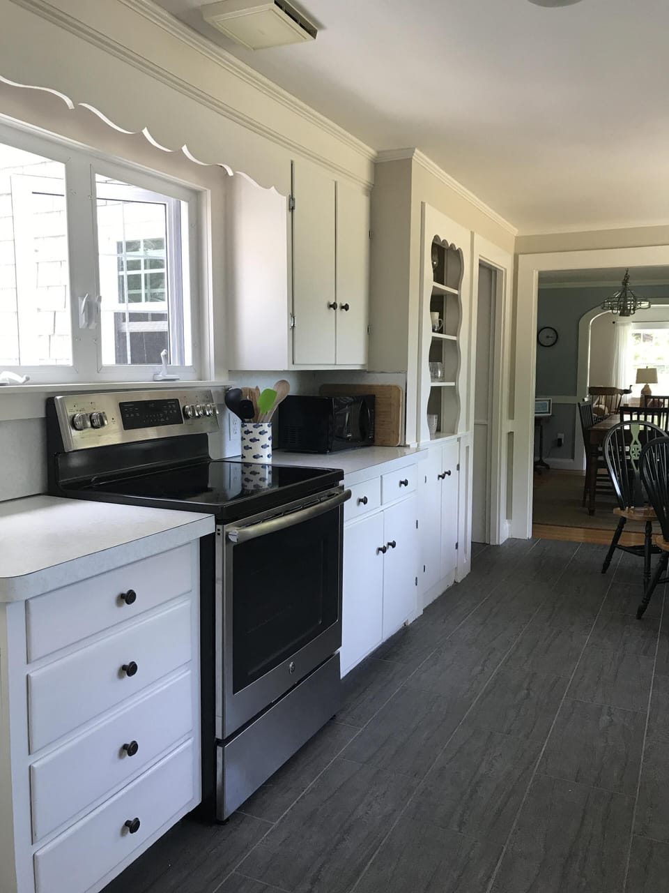 Eat-in kitchen opens up to the dining room.
