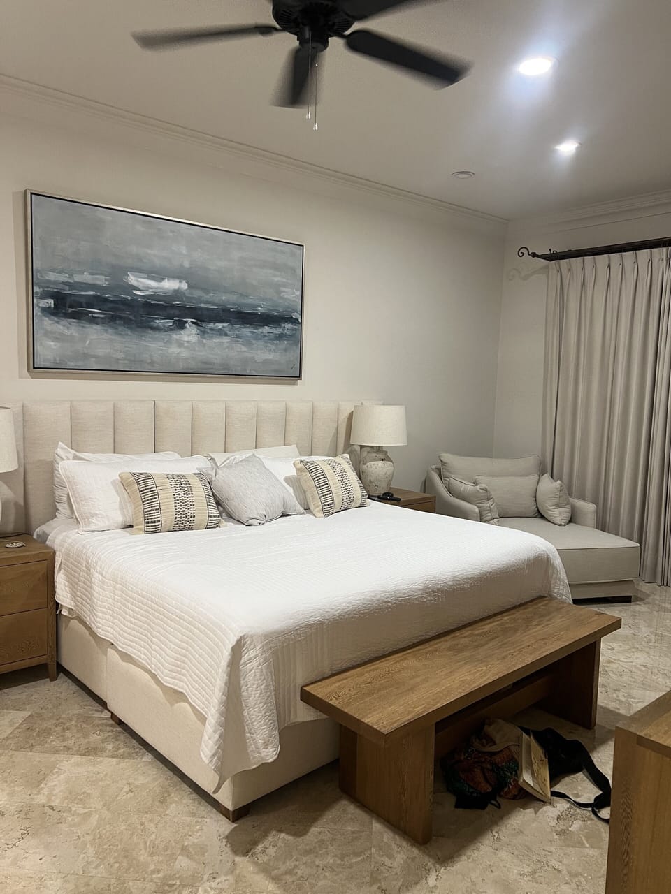 Remodeled Master.  New luxurious bedding