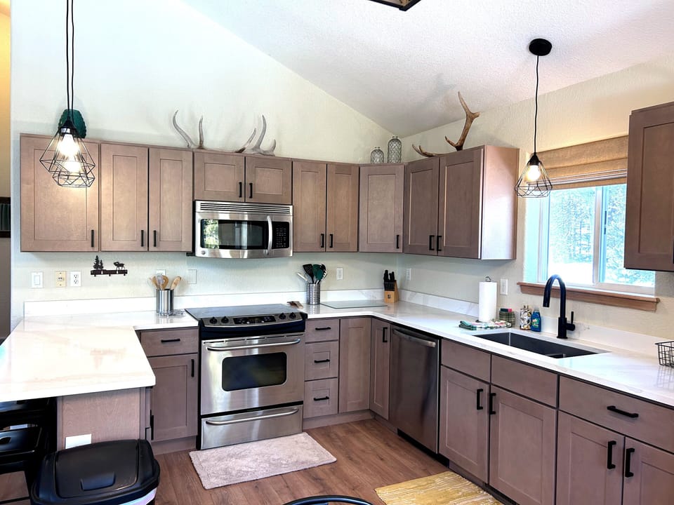 The kitchen has been remodeled a great place to create the fantastic meals.