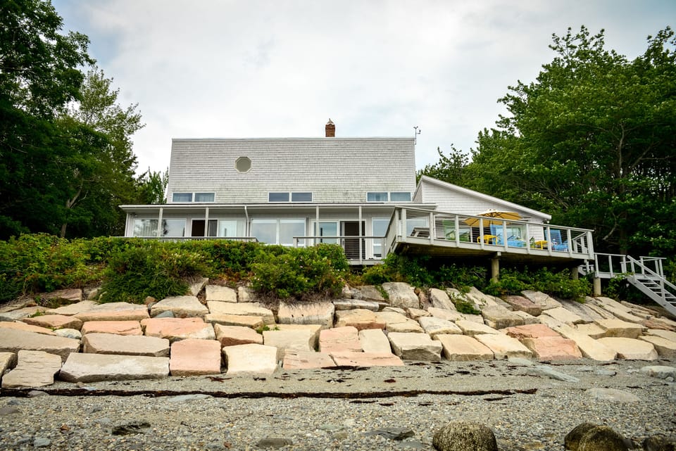 Bar Harbor View Cottage faces east toward Cadillac Mountain and Western Bay
