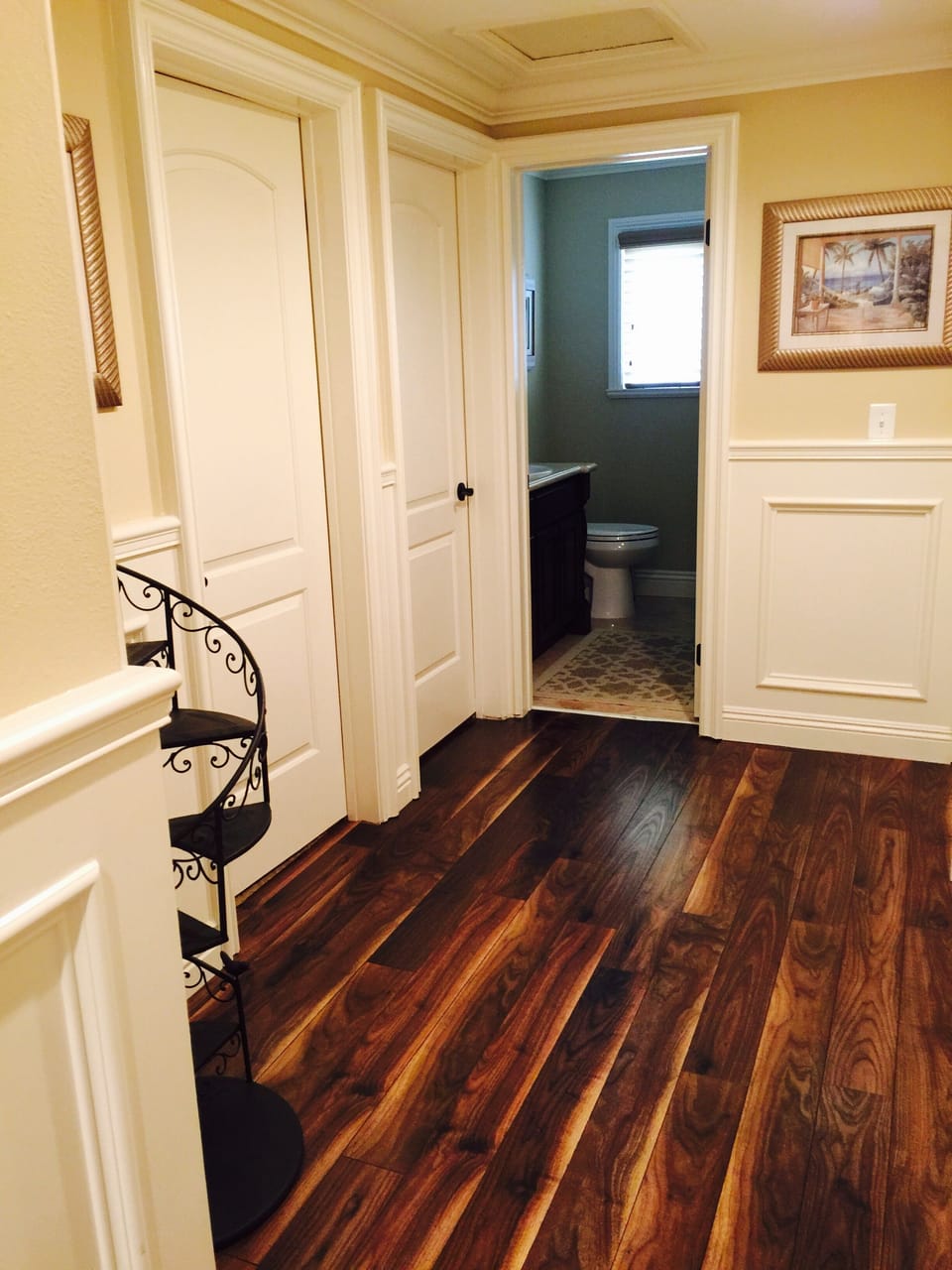 Hardwood floors hallway entrance to 4 bedrooms.